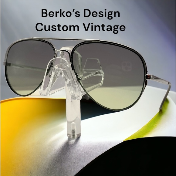 Vintage Half-Rim Metal Frame-w/BRAND NEW Berko’s Designs Custom Gradient Lenses - Picture 11 of 14